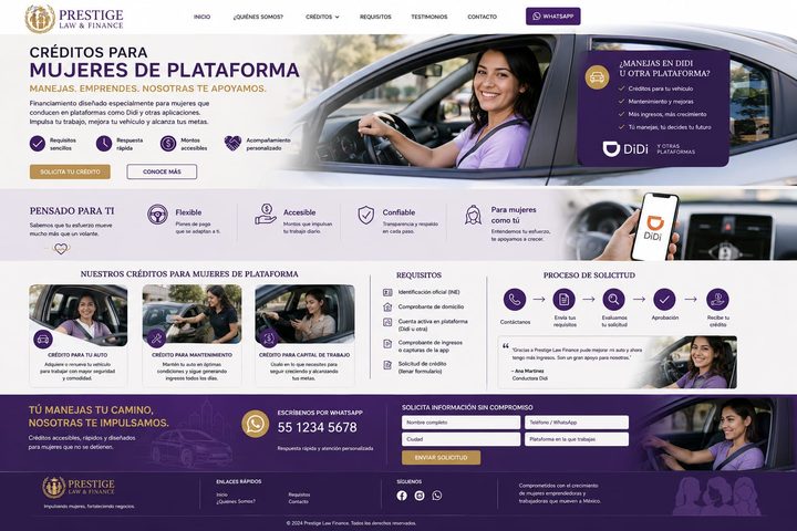 Créditos para mujeres de plataforma